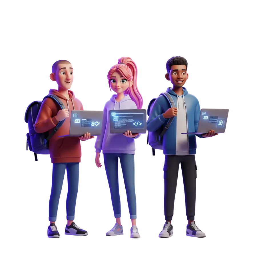 Students with laptops